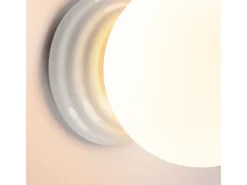 Lámpara de pared Zori minimalista de cerámica/vidrio vidriado - 1 fuentes luminosas - L.12 x A.12 cm - blanco