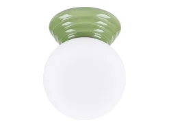 Lámpara de pared Zori minimalista de cerámica/vidrio vidriado - 1 fuentes luminosas - L.12 x A.12 cm - verde oliva