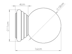 Lámpara de pared Zori minimalista de cerámica/vidrio vidriado - 1 fuentes luminosas - L.12 x A.12 cm - naranja