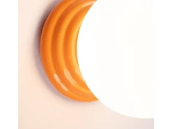 Lámpara de pared Zori minimalista de cerámica/vidrio vidriado - 1 fuentes luminosas - L.12 x A.12 cm - naranja