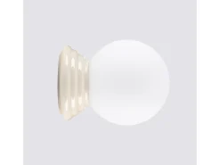 Lámpara de pared Zori minimalista de cerámica/vidrio vidriado - 1 fuentes luminosas - L.12 x A.12 cm - beige