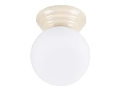 Lámpara de pared Zori minimalista de cerámica/vidrio vidriado - 1 fuentes luminosas - L.12 x A.12 cm - beige