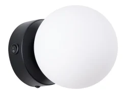 Lámpara de pared Zynfi moderno de acero/vidrio - 1 fuentes luminosas 4000K - L.12 x A.12 cm - negro