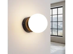 Lámpara de pared Zynfi moderno de acero/vidrio - 1 fuentes luminosas 4000K - L.12 x A.12 cm - negro