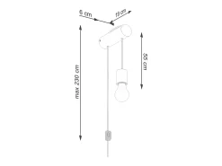Lámpara de pared Zynto desván de madera - 1 fuentes luminosas 4000K - L.6 x A.55 cm - madera natural/blanco/negro