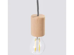 Lámpara de pared Zynto desván de madera - 1 fuentes luminosas 4000K - L.6 x A.55 cm - madera natural/blanco/negro