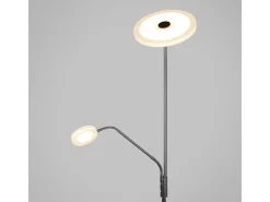 Lámpara de pie Bayani Lumit con lámpara de lectura niquel Ø25x179 cm