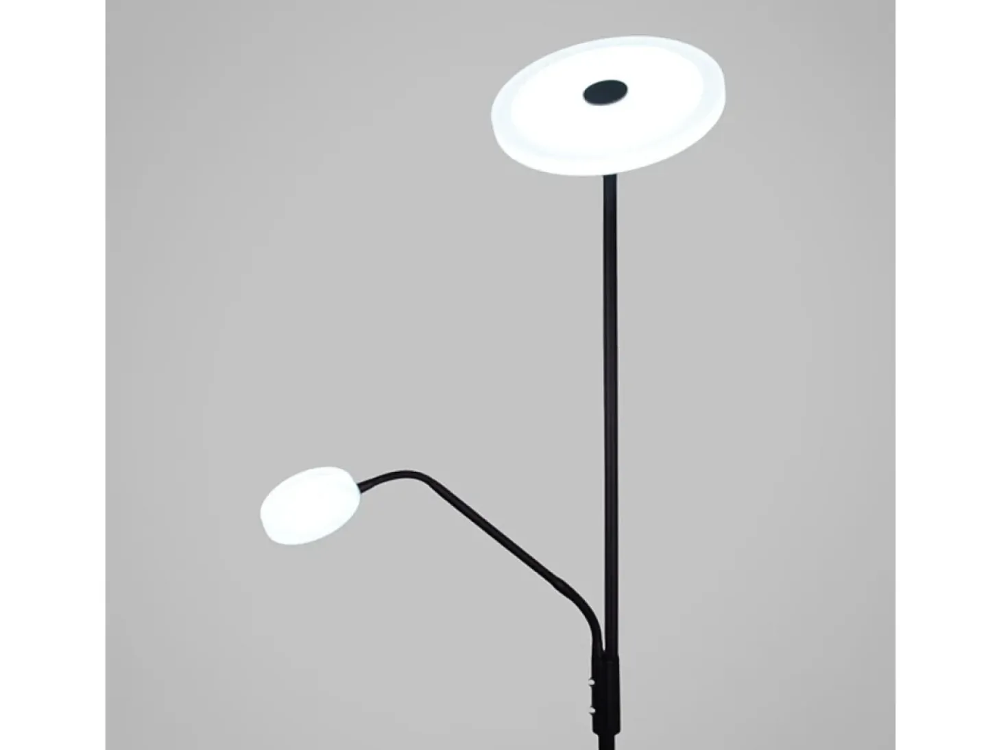 Lámpara de pie Bayani Lumit con lámpara de lectura negro Ø25x179 cm