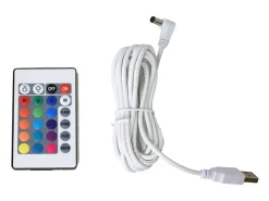 Lámpara de pie Biana Lumit portátil LED RGB con USB + mando blanco Ø34x150 cm