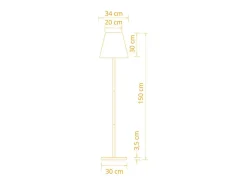 Lámpara de pie Biana Lumit portátil LED RGB con USB + mando blanco Ø34x150 cm