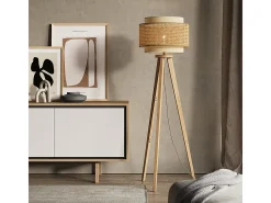 Lámpara de pie crema 45x45x142 morten