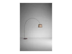 Lámpara de pie curva Arche - LED de metal, 1 bombilla E27 máx. 60 W, 230 cm de altura, cabezal ajustable 180°, metal marrón - Perenz