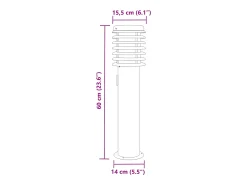 Lámpara de pie de exterior con salida plateada 60 cm acero inoxidable Plata 02_0042533