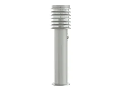 Lámpara de pie de exterior con sensor acero inoxidable plateado Plata 02_0042526