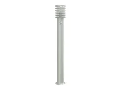 Lámpara de pie de exterior con sensor acero inoxidable plateado Plata 02_0042525