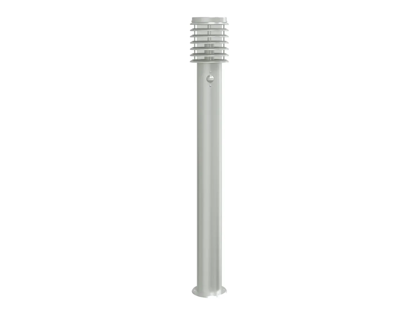 Lámpara de pie de exterior con sensor acero inoxidable plateado Plata 02_0042525