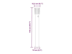 Lámpara de pie de exterior con sensor acero inoxidable plateado Plata 02_0042525