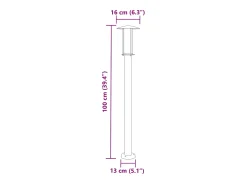 Lámpara de pie de exterior 100 cm acero inoxidable negro 02_0042503