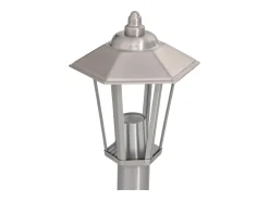 Lámpara de pie de exterior plateada 80 cm acero inoxidable Plata 02_0042519