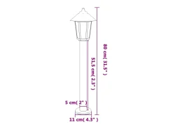 Lámpara de pie de exterior 80 cm acero inoxidable negro 02_0042512