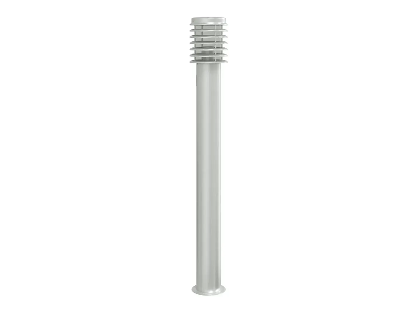 Lámpara de pie de exterior con salida plateada 110 cm acero inoxidable Plata 02_0042532