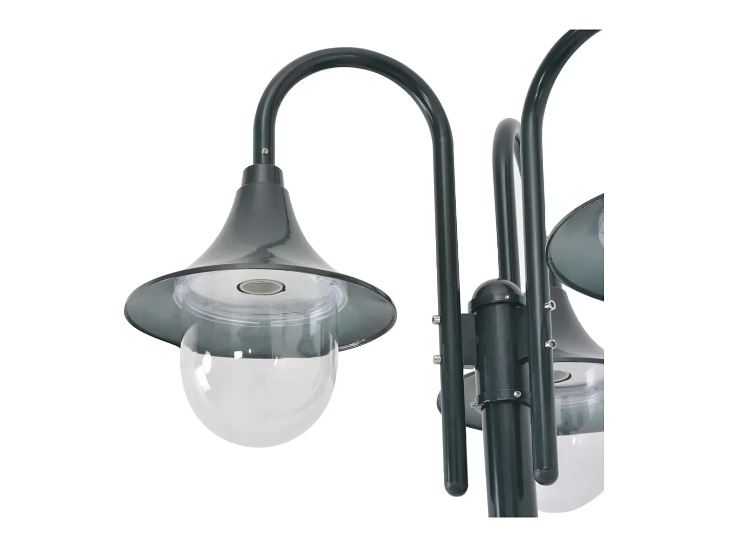 Lámpara de pie de jardín E27 220 cm aluminio 3 faroles verde oscuro 02_0042543