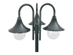 Lámpara de pie de jardín E27 220 cm aluminio 3 faroles verde oscuro 02_0042543