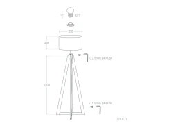 Lámpara de Pie de Madera Korsade Blanco