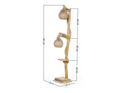 Lámpara de pie de madera y cuerdas ALEX con borde - Diseño moderno y acogedor
