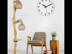 Lámpara de pie de madera y cuerdas ALEX con borde - Diseño moderno y acogedor