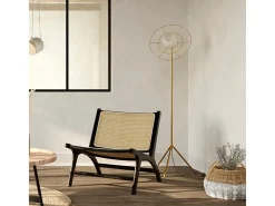 Lámpara de pie de metal dorado 156 cm - Bandia