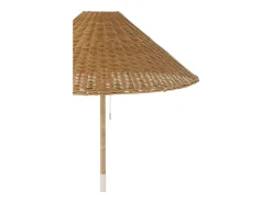 Lámpara de pie de metal y ratán blanco y natural 61x61x154 cm