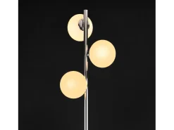 Lámpara de pie de metal y cristal 3 x E14 154 cm cromo y blanco 03_0002438