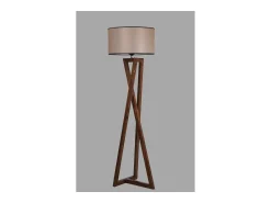 Lámpara de pie diseño madera y tela CHLOE - Elegancia contemporánea para una iluminación cálida