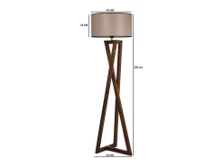 Lámpara de pie diseño madera y tela CHLOE - Elegancia contemporánea para una iluminación cálida