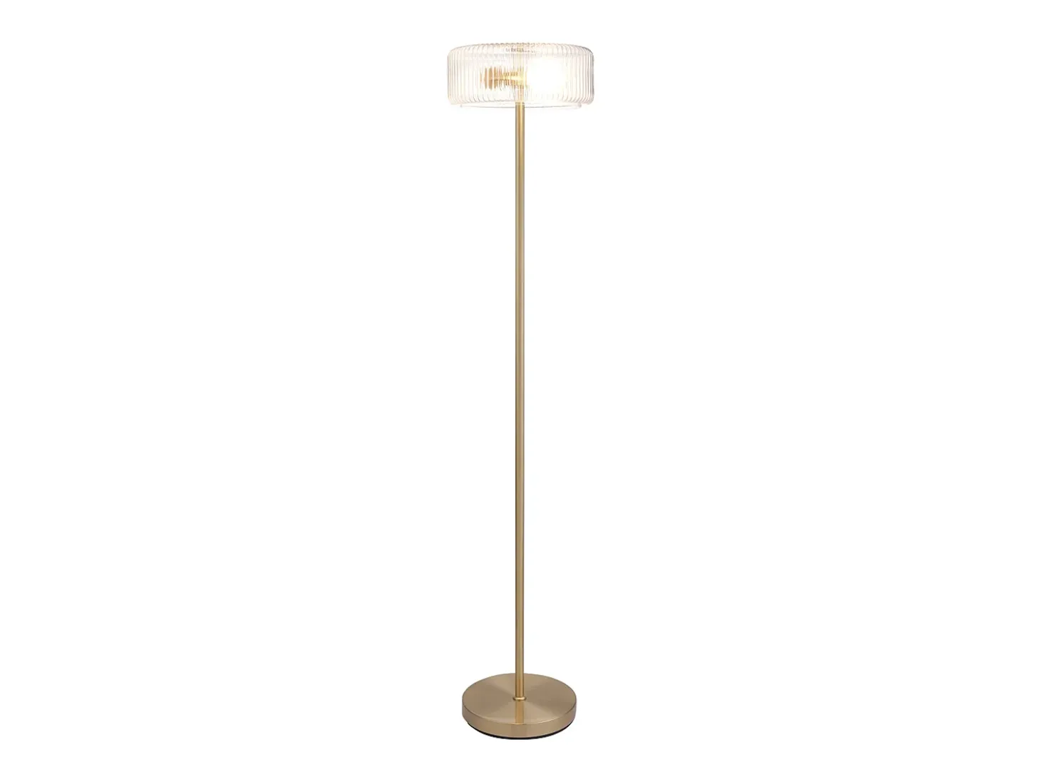 Lámpara de pie dorada y transparente D.30 x Alt.145 cm- LACAYA