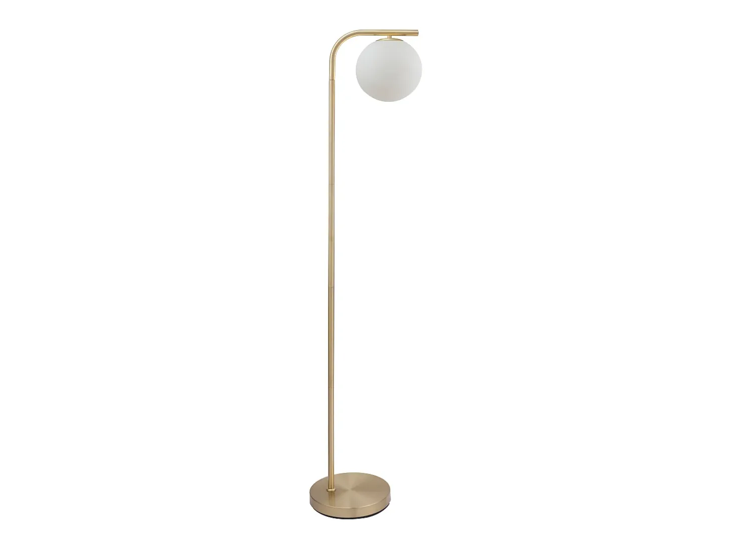 Lámpara de pie en latón cepillado y cristal blanco - D.28 x Alt.150 cm - Dorado - SOFIA