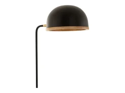Lámpara de pie evy hierro/madera negro/natural Alt. 130 cm