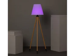 Lámpara de Pie Exterior de Metal LED RGB Solar con Batería USB Recargable Kefre Amarillo Arena