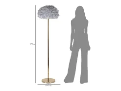 Lámpara de pie Feathers Slim gris Ø43x170 cm