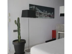 Lámpara de pie FIRENZE estilo clásico - Alt. 162 cm - E27 60W- cable 2 metros - on&off - IP20 - acero y blanco