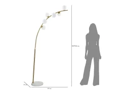Lámpara de pie Glamy Arc de 6 luces, 130 x 45 x 220-246 cm