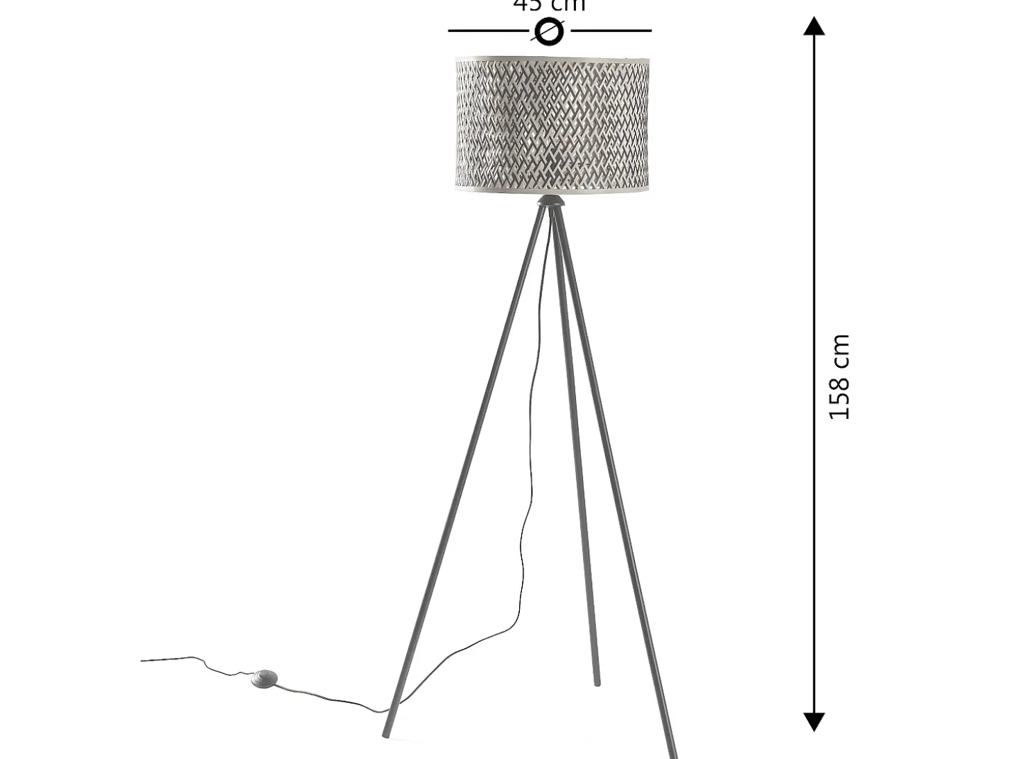 Lámpara de pie Hanae de bambú, altura 158 cm