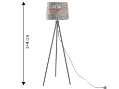 Lámpara de pie Kiomi de alga marina y metal, altura 144 cm