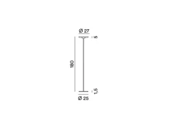 Lámpara de pie LED Balance 25 W, 3000 K, 180 cm de altura, 2376 lm, con interruptor de encendido/apagado y regulador de intensidad, negro - Perenz