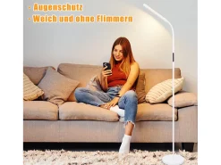 Lámpara de pie LED NETTLIFE para sala de estar, regulable, blanca, 11 W, flexible, 360°, para sofá
