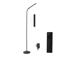 Lámpara de pie LED NETTLIFE para sala de estar, regulable, color negro, 11 W, flexible, 360°, para sofá
