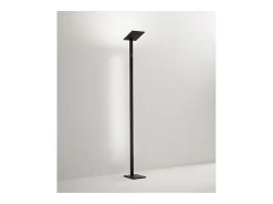 Lámpara de pie LED QUADRA negra de metal H.180 cm Perenz