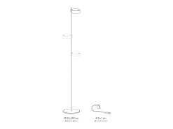 Lámpara de pie LED Zafferano SUPER O negra recargable y regulable - 3 módulos de luz