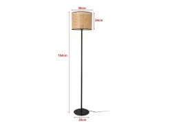 Lámpara de pie luminaria 154 x 30 cm color negro y beige 03_0007271